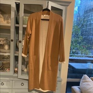 Tan Open Front Cardigan